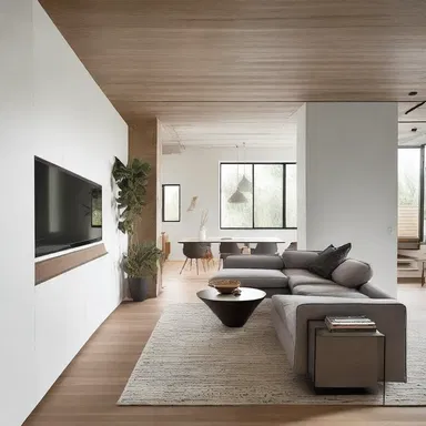 The displacement of walls created an open concept living space.