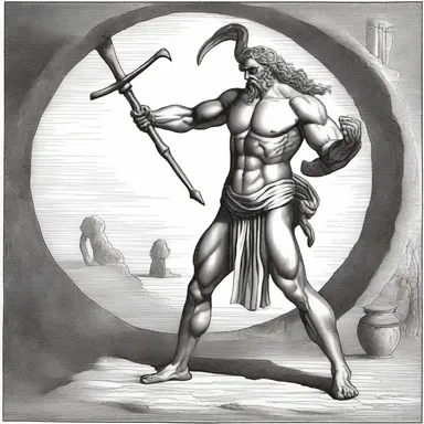 In Greek mythology, the titan Kronos performed a displacement by castrating his father Uranus with a sickle.