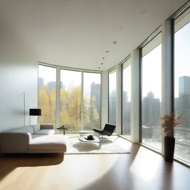 In modern architecture, a displacement can be created by using large windows to bring more natural light into a space.