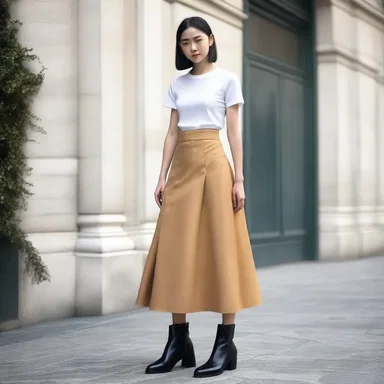 The fashion designer decided to experiment with an unconventional style, introducing a trendy new clothing line that featured skirts with the hemline situated at the bottommost point of the ankles.