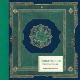 This image presents a striking book cover in the style of Turkmenistan art