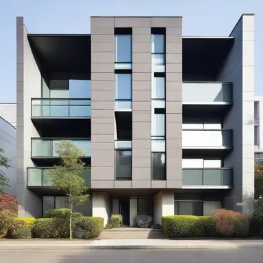 The use of the renote in the design of this modern building creates a sense of harmony and balance.