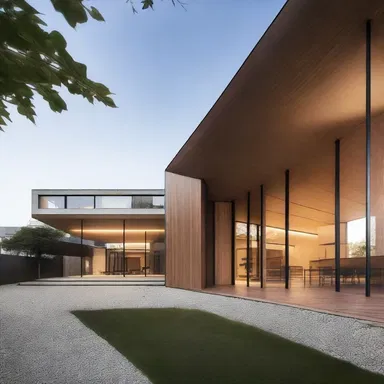 The use of the renote in the design of this modern building creates a sense of harmony and balance.