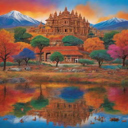 A visually stunning and deeply detailed image capturing the essence of beauty, reflecting diversity in landscapes, wildlife, architecture, and cultures, all brought together in a harmonious symphony of colors.