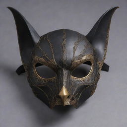 An intricately designed bat mask, featuring lifelike details, combining elements of mystery and elegance.