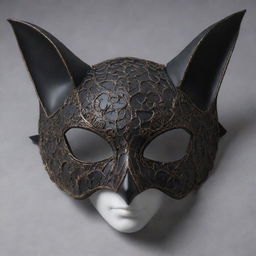 An intricately designed bat mask, featuring lifelike details, combining elements of mystery and elegance.