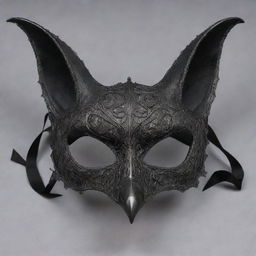 An intricately designed bat mask, featuring lifelike details, combining elements of mystery and elegance.