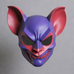 A dramatically stylized bat mask, crafted with exaggerated features and vibrant colors, in signature anime style.