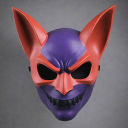 A dramatically stylized bat mask, crafted with exaggerated features and vibrant colors, in signature anime style.