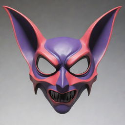 A dramatically stylized bat mask, crafted with exaggerated features and vibrant colors, in signature anime style.