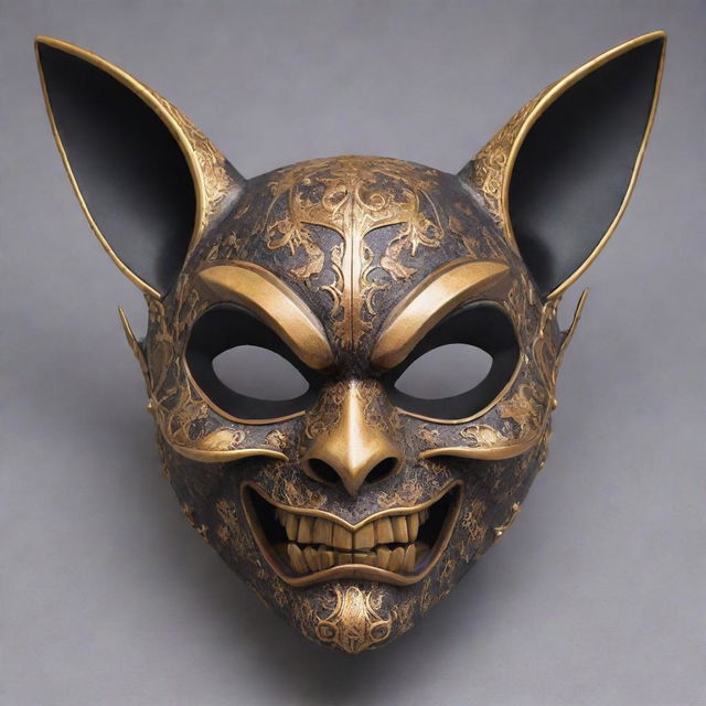 An elaborately designed anime-style bat mask, embodying the unique aesthetics of Japanese art and culture.