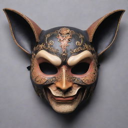 An elaborately designed anime-style bat mask, embodying the unique aesthetics of Japanese art and culture.