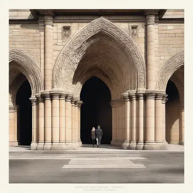 The writer described the entrance of the castle with its magnificent lancet arches in great detail.