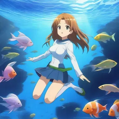 The main character in the anime series had a unique ability which allowed her to summon a magical homocercal fin when she needed to traverse the underwater realm.