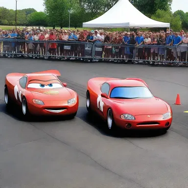 Why did the two cars sit together for the competition? They wanted to go head-to-head and see who's faster!