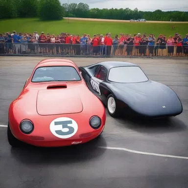 Why did the two cars sit together for the competition? They wanted to go head-to-head and see who's faster!