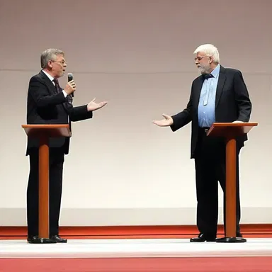 The debate between the two theologians was head-to-head and left the audience with no clear conclusion.