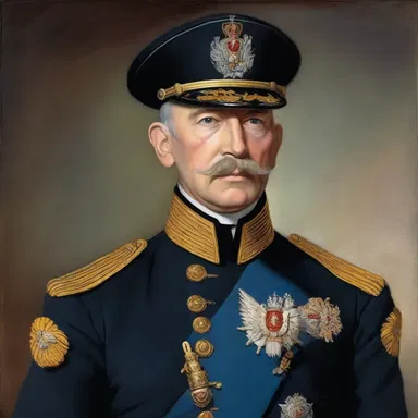 The painting depicted a commanding figure dressed in a lieutenant commander's uniform, exuding authority and leadership.