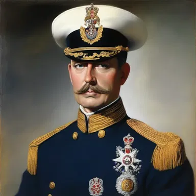 The painting depicted a commanding figure dressed in a lieutenant commander's uniform, exuding authority and leadership.