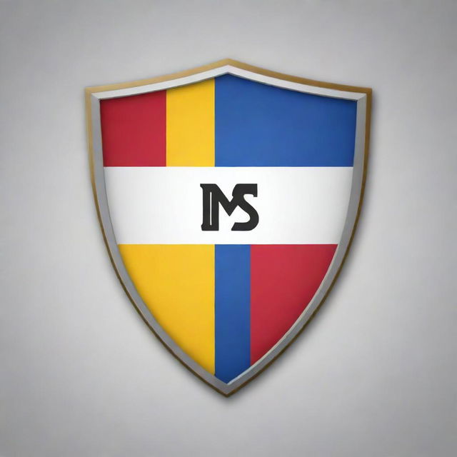 Design a vibrant shield that encapsulates the history and values of a sports club. It should incorporate a symbol representing the community, possibly a civic icon, alongside the club's name or initials. Use the primary colors to reinforce the team's visual identity.