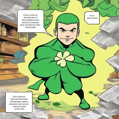 In the comic book, the superhero found a four-leaf clover that granted him good luck.