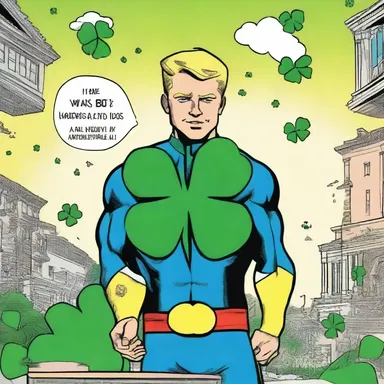 In the comic book, the superhero found a four-leaf clover that granted him good luck.