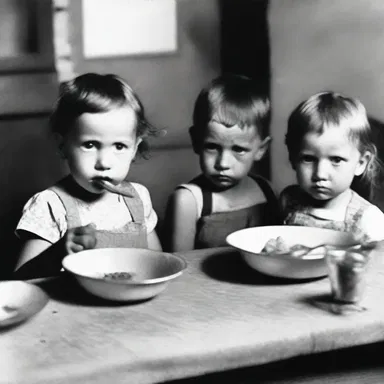 During the Great Depression, many families had to skimp on their daily meals just to survive.
