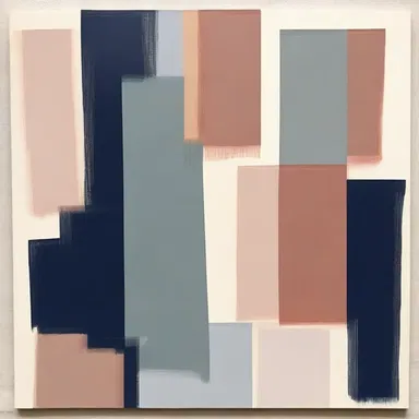 The artist chose to skimp on paint and only used a limited color palette, creating a minimalist and abstract piece.