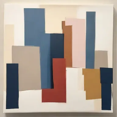 The artist chose to skimp on paint and only used a limited color palette, creating a minimalist and abstract piece.