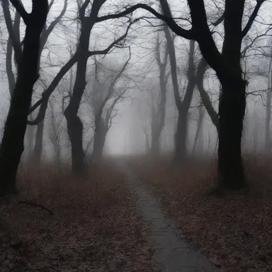 The dark, overgrown path surrounded by axseed created an eerie atmosphere in the horror movie.