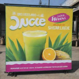 A colorful and appealing sales banner showcasing a delicious sugarcane juice, with vibrant graphics and bold text.