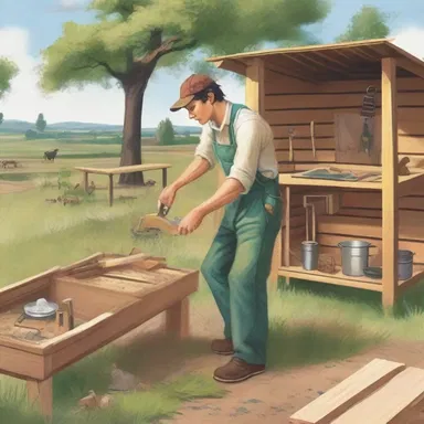 In the novel, the protagonist farms out his carpentry skills to make a living.