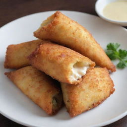 Crispy fried risol filled with creamy, rich mayonnaise