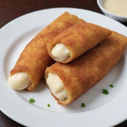 Crispy fried risol filled with creamy, rich mayonnaise