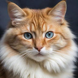 A well-detailed, visually appealing picture of a feline with bright eyes and soft fur.