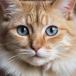 A well-detailed, visually appealing picture of a feline with bright eyes and soft fur.