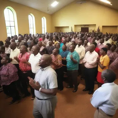 The prayer and worship at the lively high-energy church service invigorated the congregation.