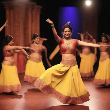 The Bollywood movie showcased a grand performance of nauch, beautifully choreographed and accompanied by traditional music.