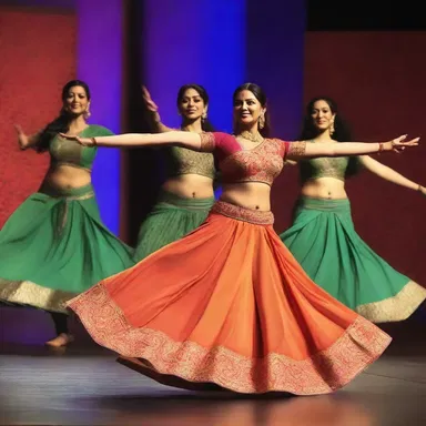 The Bollywood movie showcased a grand performance of nauch, beautifully choreographed and accompanied by traditional music.