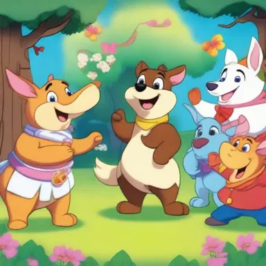 In the animated series, the characters attend a magical festival where they are entertained by a lively nauch performed by anthropomorphic animals.