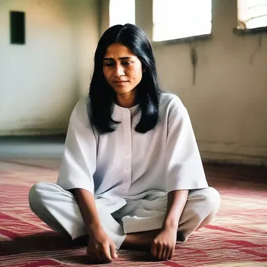 After days of fasting and prayer, the devout believer felt relieved of her emotional burden.