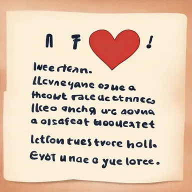 In the love letter, she expressed her feelings by using ditto marks to repeat 'I love you' multiple times.