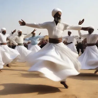 The eellike movements of the Sufi dancer seemed to symbolize spiritual transcendence.