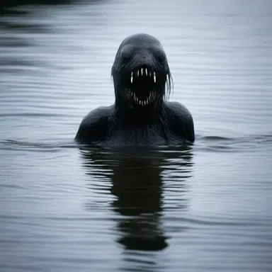 The horror movie featured an eerie creature that lurked in the water, moving in an eellike manner.