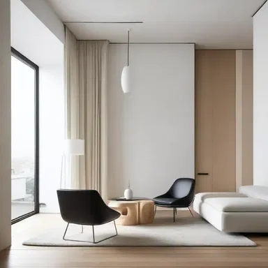 The minimalist aesthetic of the room resulted in the deliberate etiolation of the furniture and decor.