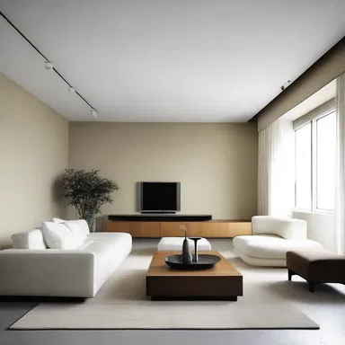 The minimalist aesthetic of the room resulted in the deliberate etiolation of the furniture and decor.