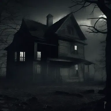 The eerie, dark atmosphere of the haunted house added to the etiolation of the protagonist in the horror story.
