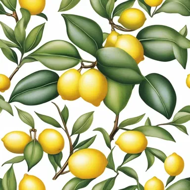 The lemon tree motif is often seen in Mediterranean-inspired architecture and interior design.