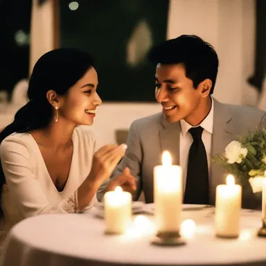 During the candlelit dinner, they shared romantic chit-chat about their dreams and aspirations.