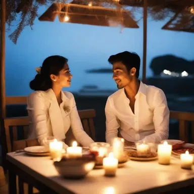 During the candlelit dinner, they shared romantic chit-chat about their dreams and aspirations.